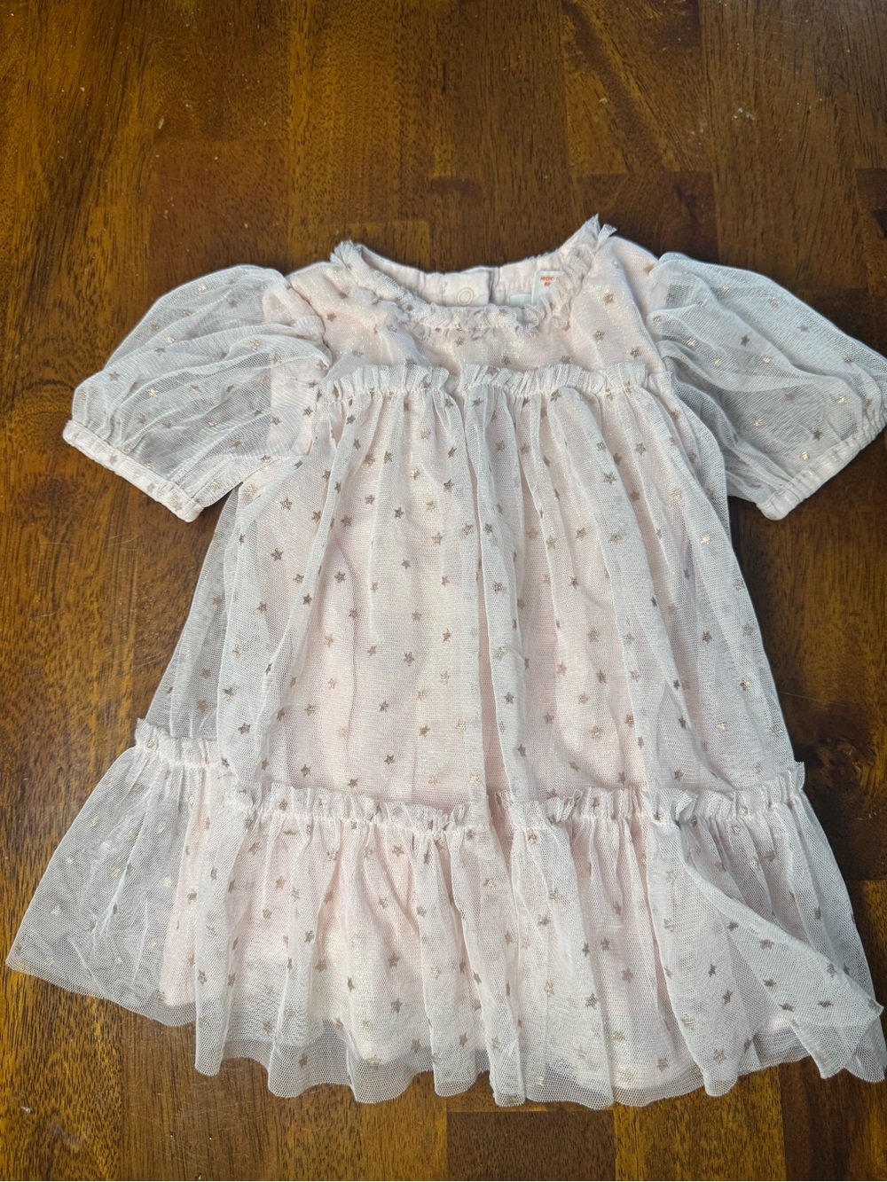Cat & Jack Light Pink Star Mesh Dress Top